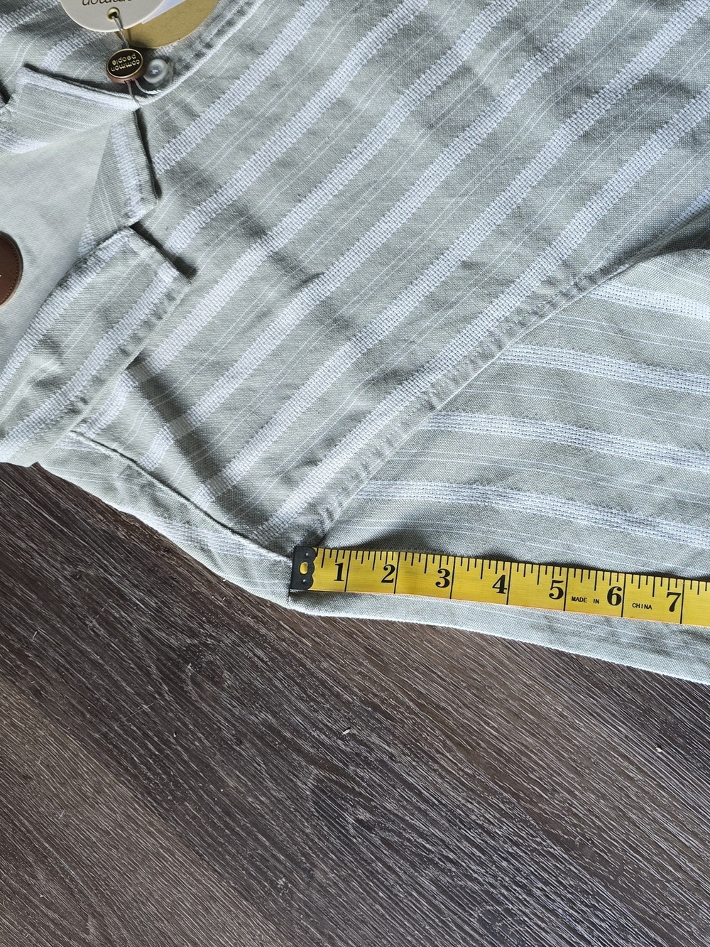 Men's Short-Sleeve Striped Button-Up Shirt Size XL - Picture 5 of 10